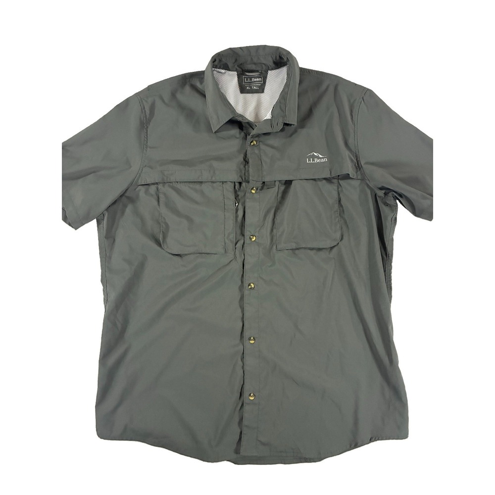 L.L. Bean Tropicwear Short Sleeve Shirt. Men's XL Tall. Shale Grey. NWOT